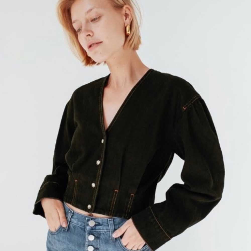 Nanushka Eliana Denim Blouson Black
